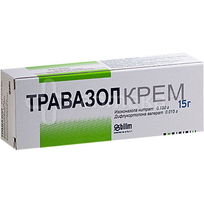 Травазол 15г крем (Изоконазол + Дифлукортолон) Производитель: Турция Bilim Pharmaceuticals A.S.
